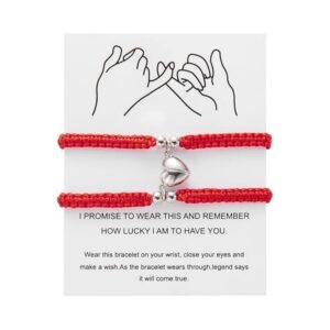 Red braided magnetic love heart
