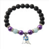 Wholesale Halloween Glow-in-the-Dark Little Ghost Natural Volcanic Stone Ghost Bracelet