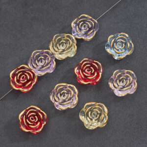 Wholesale 10pcs small flower acrylic accessories, imitation rose DIY