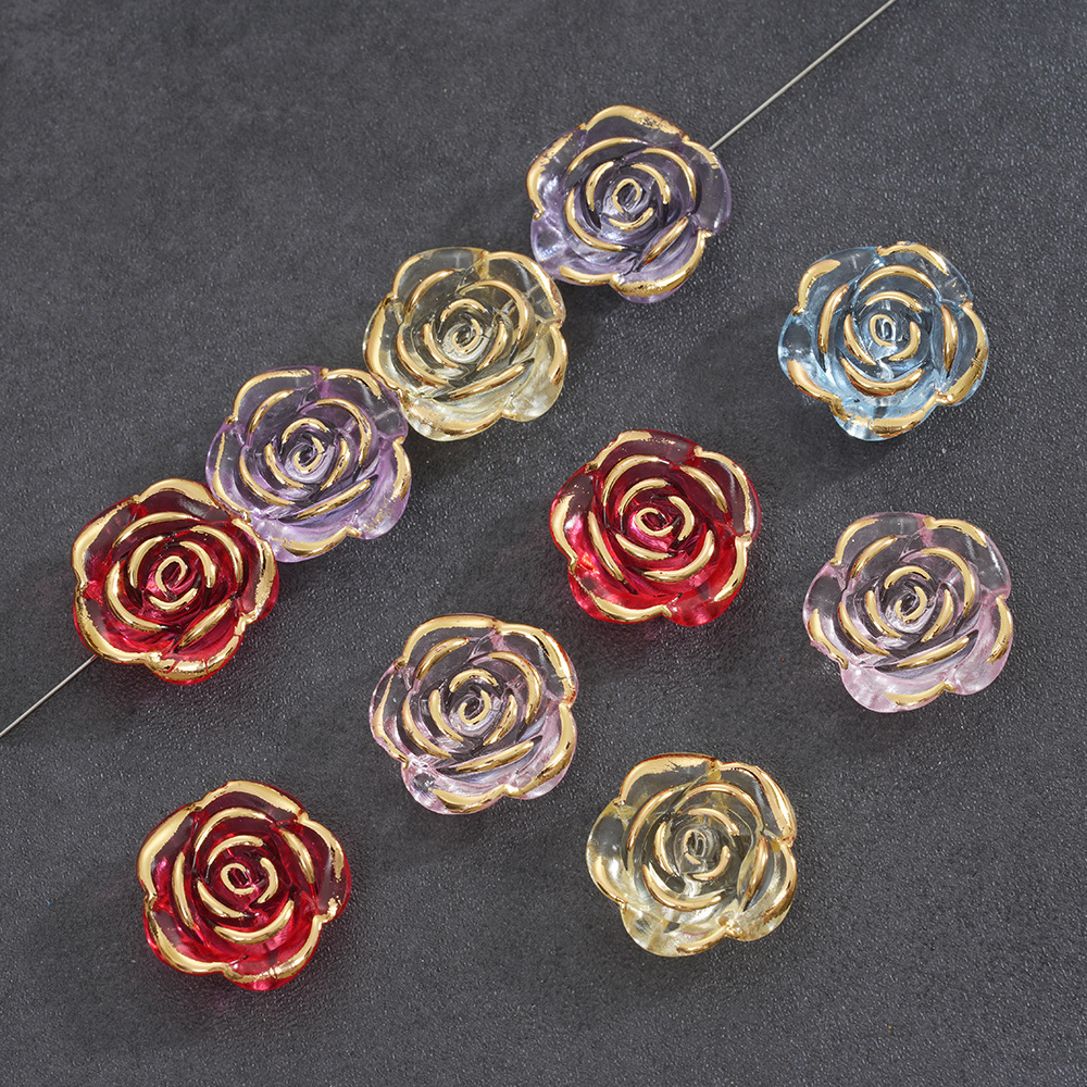 Wholesale small flower acrylic aessories, imitation rose DIY