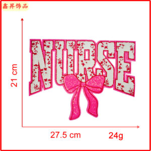 Hot melt glue*pink rose*letter bow* Bow nurse*height 22*27.4cm