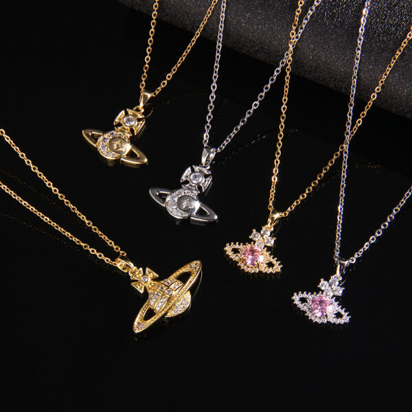 Wholesale Saturn zircon necklace