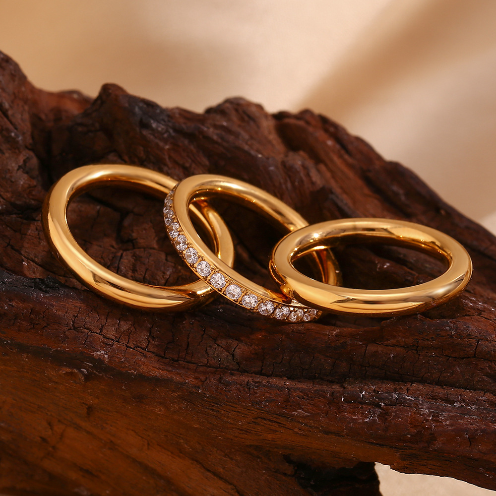Wholesale Gold-colored zircon plain ring