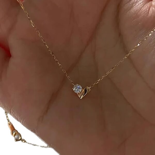 Wholesale Light luxury love flash diamond necklace exquisite versatile clavicle chain