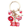 Wholesale Cartoon Drip Oil Red Love XOXO Keychain