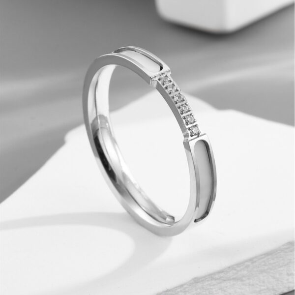 Wholesale Titanium Steel White Shell Ring
