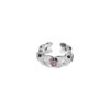 Wholesale Pink wide face diamond inlaid heart-shaped ring