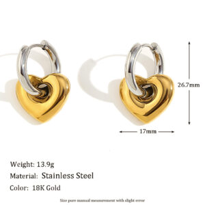 Two-color love earrings-two-color