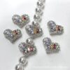 Wholesale 10pcs Colored gemstone heart-shaped straight hole zircon beads