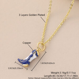 1.6*0.9cm blue boots nak09-10 / Necklace (chain + pendant)