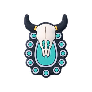 Turquoise cow skull