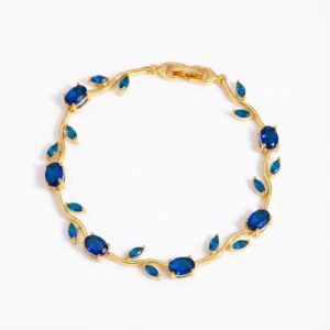 Dark blue bracelet with gold