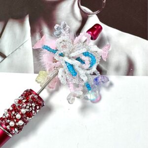 One cream flower cluster crystal flower bead