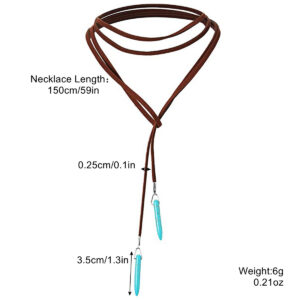 ② N2109-8 brown two-end pointed turquoise