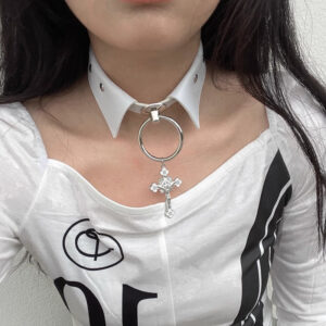Cross fake collar [white]]
