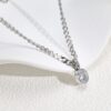 Wholesale Retro lock oval single diamond titanium steel necklace