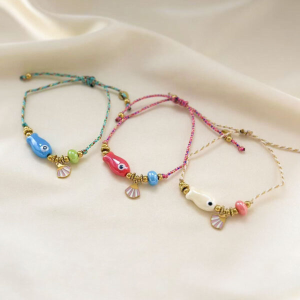 O1CN01iDf8yG2DNwU56xct7_2216336188598-0-cib Wholesale Ocean Style Small Fish Ceramic Pendant Adjustable Titanium Steel Bracelets