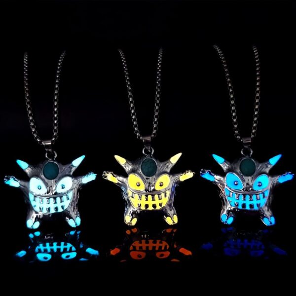 Wholesale Halloween Alloy Electroplating Demon Monster Luminous Necklace