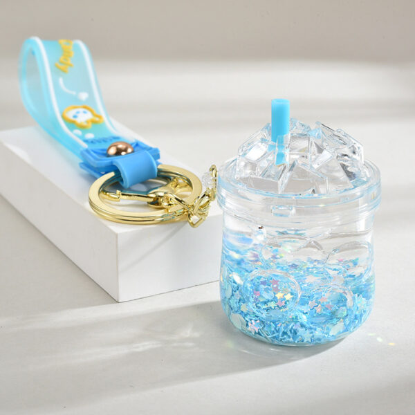 Wholesale Acrylic Oil-Filled Pendant Luminous Iceberg Cup Keychain