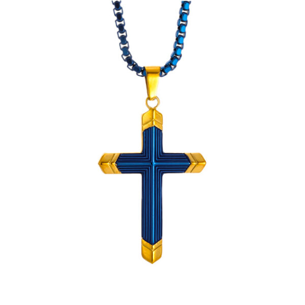 Wholesale Two-Tone Cross Necklace 316 Stainless Steel Necklace