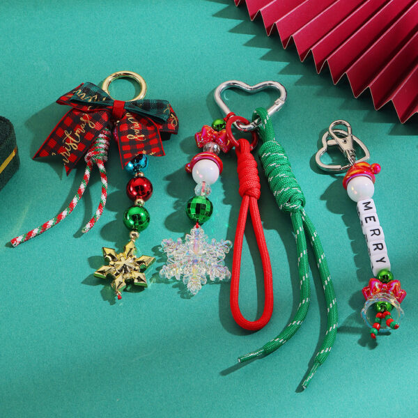Wholesale Christmas Atmosphere Keychain Pendant Woven Lanyard Bag Keychain