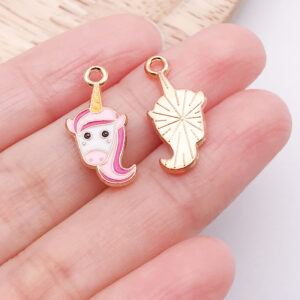 1 pink oil dripping unicorn 21x9x1mm-0.75g-25167