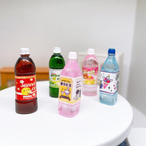 Wholesale Cartoon Soda Juice Beverage Bottle Miniature Food Toy Doll Accessories