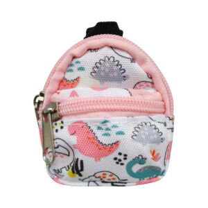 Pink dinosaur 8x7cm small school bag