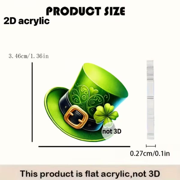 Wholesale St. Patrick's Day green magic hat acrylic earrings