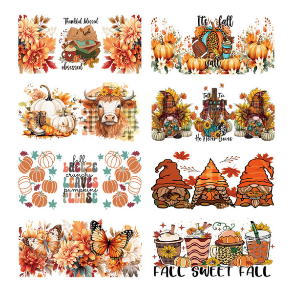 Wholesale UV transfer sticker for glass cups and crystal labels, cross-border exclusive, 16oz glass cup sticker, 23cm x 11cm.