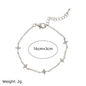 Five little flowers bracelet-silver