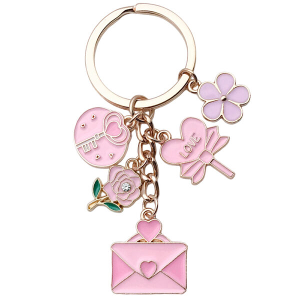 Wholesale Pink Cherry Blossom Love Candy Envelope Keychain