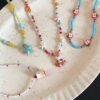 Wholesale Vacation-style Orange Starfish Multi color Beaded Necklace for Women Summer Accessory