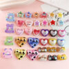 Wholesale 10pcs double-sided printed panda head heart-shaped pentagram acrylic beads