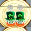 Wholesale St. Patrick's Day Green Shamrock Hat Cartoon Acrylic Earrings