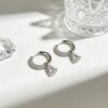 Wholesale light luxury high-grade zircon earrings with diamond-studded