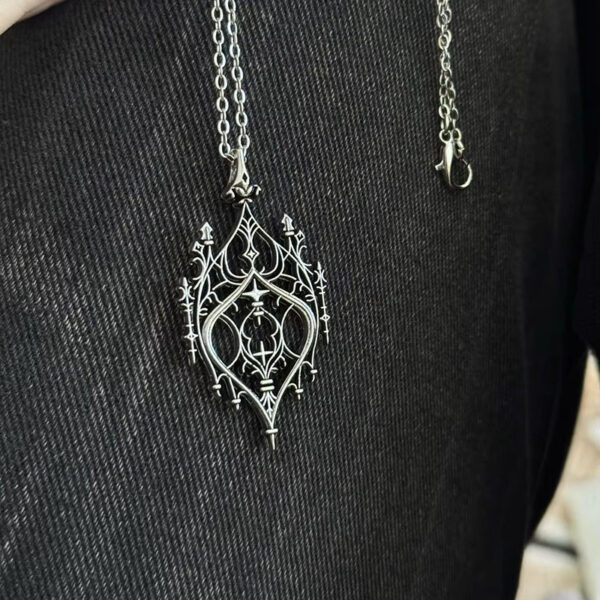 Wholesale Gothic hollowed out castle necklace