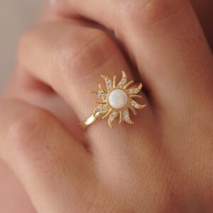 White Opal Ring (Gold)