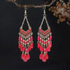 Wholesale Long bead water droplet fringe Bohemian style earrings