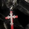 Wholesale Gothic style multi-color cross pendant necklace