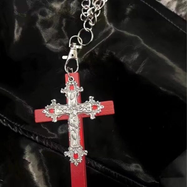 Wholesale Gothic style multi-color cross pendant necklace