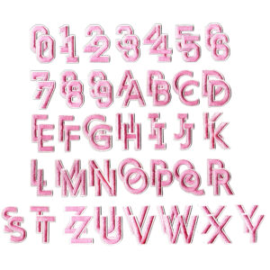 Pink letters + numbers set of 72