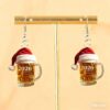 Wholesale 2026 Christmas Beer Mug Earrings