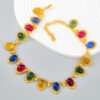 Wholesale Retro exaggerated colorful oval Bohemian necklace