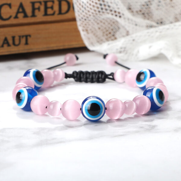 Wholesale Jewelry Accessories 10mm Volcanic Rock Bracelet Turkey Devil's Eye Beaded Hand Rope Adjustable