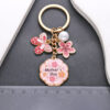 Wholesale Oil opping Pink Butterfly Flowers Pearl MOTHER'S DAY Keychain Jewelry Pendant Mother Holiday Gift