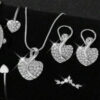 O1CN01iW3Cyw219wzfHphRo_2210199746943-0-cib Wholesale Heart-Shaped Clavicle Necklace Earrings Ring Bracelet Jewelry Set
