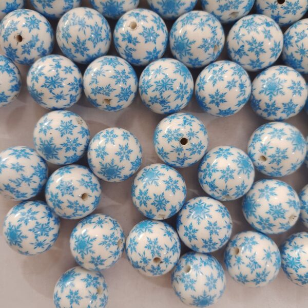 O1CN01iWU5B61QErILXBfUf_2201245431945-0-cib Wholesale 5pcs 20MM Acrylic Blue Snowflake Pattern Printed Beads