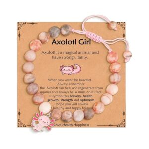 Pink zebra salamander + axolotl girl2