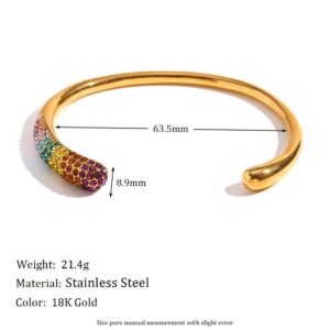 Colored diamond snake head bracelet-gold